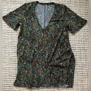 Zara Black Floral V-neck Tunic